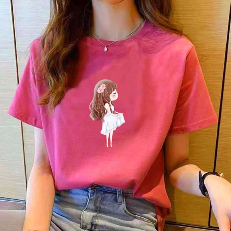 เสื้อยืดแขนสั้นผู้หญิงเสื้อยืดผู้หญิงฤดูร้อนใหม่ขนาดบวกท็อปส์สําหรับผู้หญิงเสื้อผ้าแฟชั่นสุภาพสตรีเสื้อยืด รูปที่ 1
