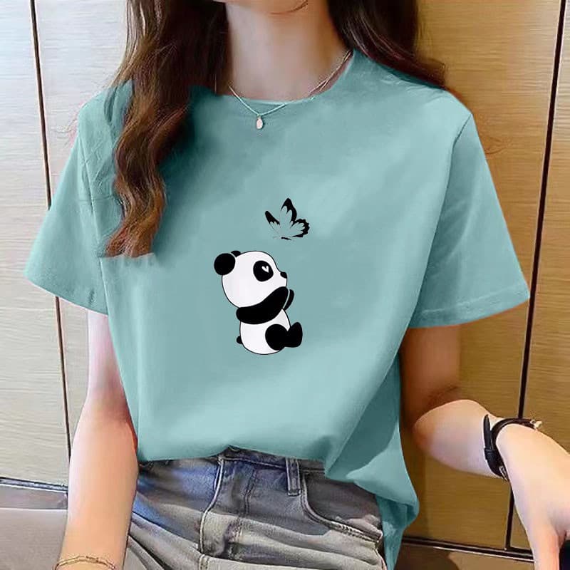 ผู้หญิงเสื้อยืดแขนสั้นผู้หญิงฤดูร้อนใหม่รอบคอ plus ขนาดผู้หญิงเสื้อผ้าแฟชั่นผู้หญิง t เสื้อ perempuan รูปที่ 1