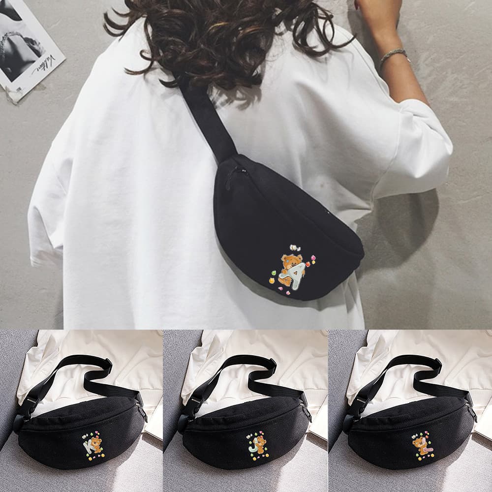 ผู้หญิงเอวกระเป๋าผู้ชายหน้าอกผู้ส่งสารกีฬากลางแจ้งกระเป๋า Crossbody จดหมายหมีชุดรูปแบบการเดินทางโทรศัพท์กระเป๋… รูปที่ 1