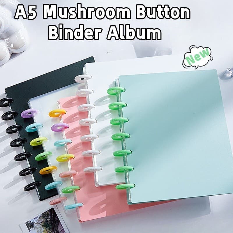 80 กระเป๋า A5 Binder อัลบั้มน่ารักเห็ดปุ่ม 3 นิ้ว/2R Photocard Storage Kpop Idol Lomo Card Collection… รูปที่ 1