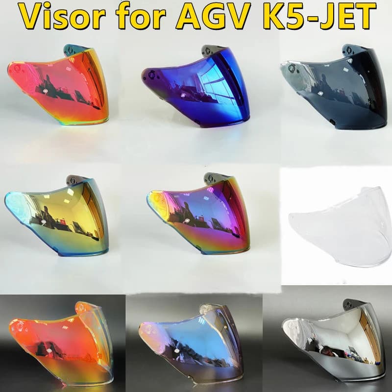 หมวกกันน ็ อค Visor สําหรับ AGV K5 JET หมวกกันน ็ อคโล ่ ป ้ องกันรังสียูวีกระจก Sunshield Casco Moto อุปกรณ… รูปที่ 1