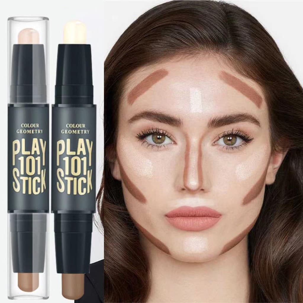 Double-ended Highlighter Contour และ Shadow แต่งหน้าปากกาแปรงเครื่องสําอางขนาดเล็ก Double-ended แต่งหน้าปากกา… รูปที่ 1