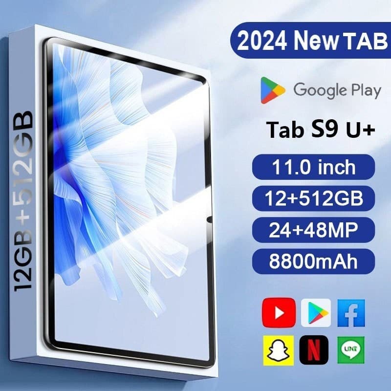 ซื้อ1 แถม1เคสหนังฟรี แท็บเล็ต S9Ultra 11.0นิ้ว แกะ16GB รอม512GB แท็บเล็ตราคาถูก ใหม่เอี่ยม รองรับ2ซิม 5G wifi… รูปที่ 1