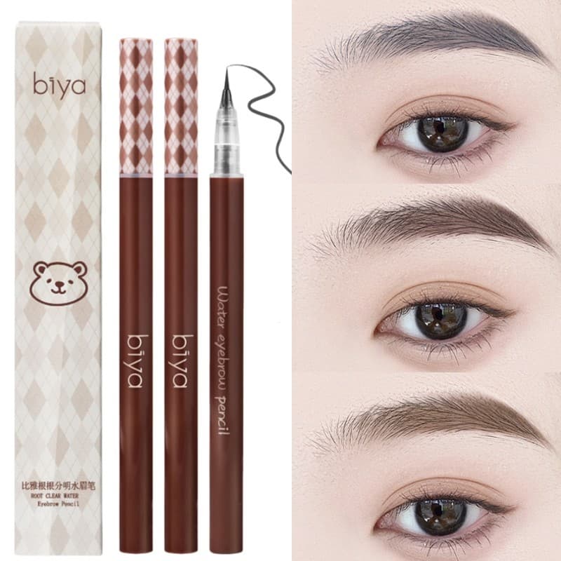 ดินสอเขียนคิ้วชนิดน้ํา 3 สี - Soft Brush Tip Ultra-fine Eye Brow Pen - เครื่องสําอางรอบดวงตา -… รูปที่ 1