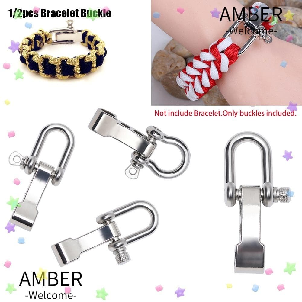 Amber 1/2pcs Paracord สร ้ อยข ้ อมืออุปกรณ ์ เสริมเครื ่ องมือกลางแจ ้ งโลหะผสมสังกะสีกลางแจ ้ ง Camping… รูปที่ 1