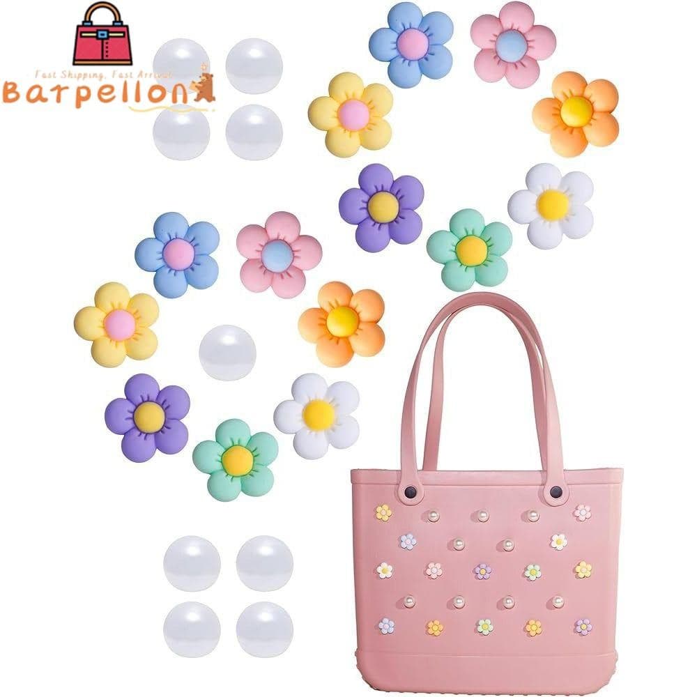 BARPELLON 24PCS กระเป๋าชายหาดอุปกรณ์เสริม Charms,ที่มีสีสันยางกระเป๋าชายหาด Charms สําหรับ Bogg กระเป๋า,… รูปที่ 1
