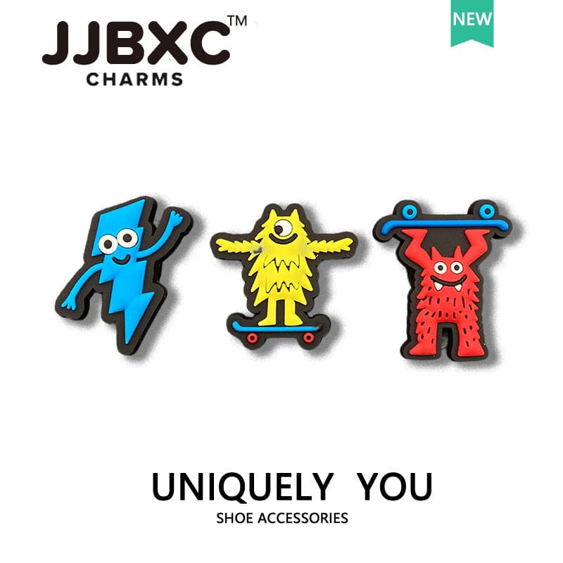 JJBXC CHARM รองเท้าหัวเข็มขัดอุปกรณ์เสริมรองเท้าฤดูร้อน Monster DIY การ์ตูนรองเท้าหัวเข็มขัดเครื่องประดับรองเท… รูปที่ 1