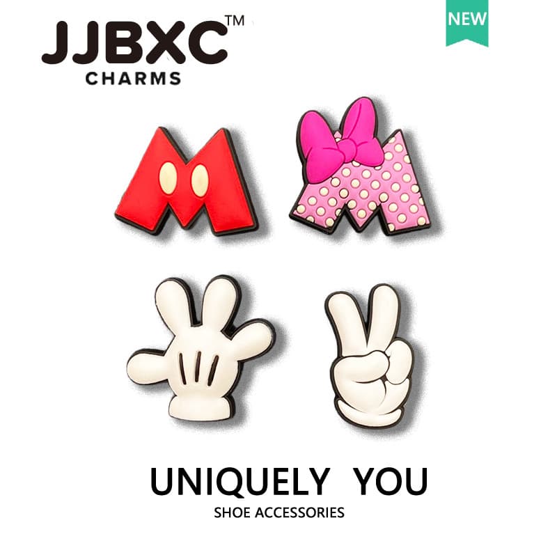 JJBXC CHARM รองเท้าหัวเข็มขัดอุปกรณ์เสริมรองเท้า Mickey Minnie DIY การ์ตูนรองเท้าหัวเข็มขัดเครื่องประดับรองเท้… รูปที่ 1