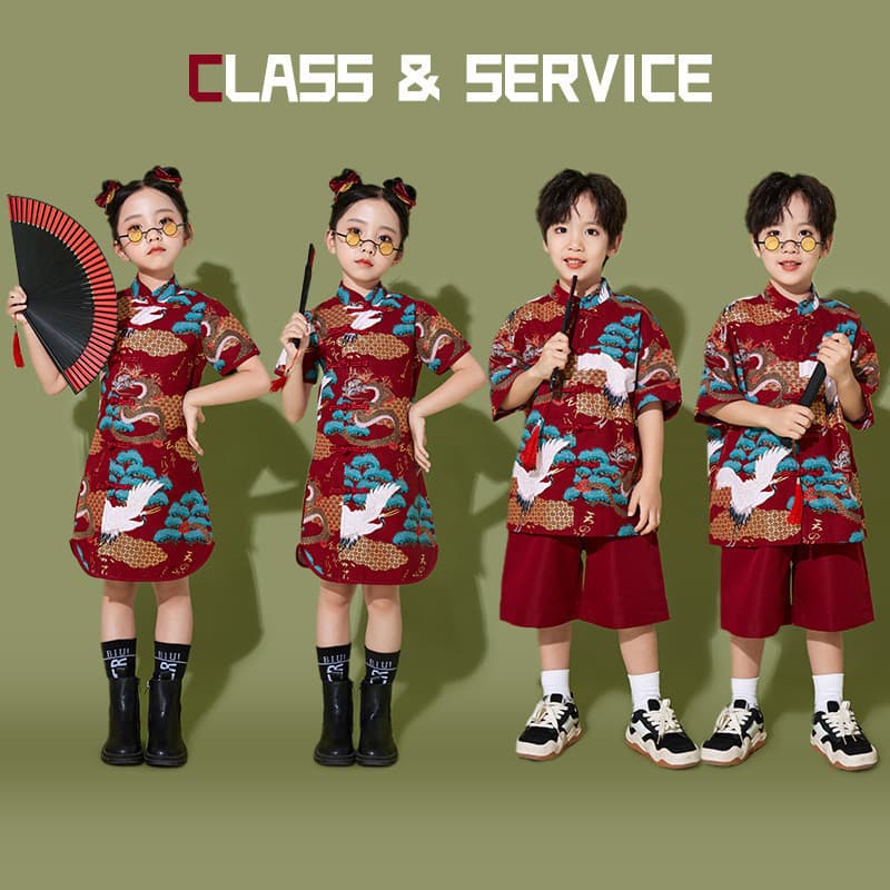 Cny Cheongsam Hanfu ชุดเด็กตรุษจีน เสื้อจีนเด็กผู้หญิง ชุดจีนเด็กชาย เสื้อตรุษจีนเด็กชาย ชุดกี่เพ้าเด็ก… รูปที่ 1