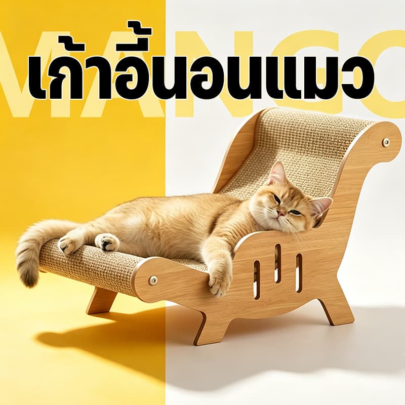 Mango 2 IN 1 เก้าอี้ลับเล็บแมว เก้าอี้แมว+เสื่อ เสื่อลับเล็บ ไม่เป็นขุย เปลญวนแมว โซฟาลับเล็บ เตียงแมว โซฟาแมว รูปที่ 1