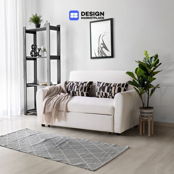 SB Design Square Elle Decor - โซฟาเบด 2 ที่นั่ง รุ่น Buddy สีครีม (160x97x91 ซม.) แบรนด์ ELLE DECOR X SB…