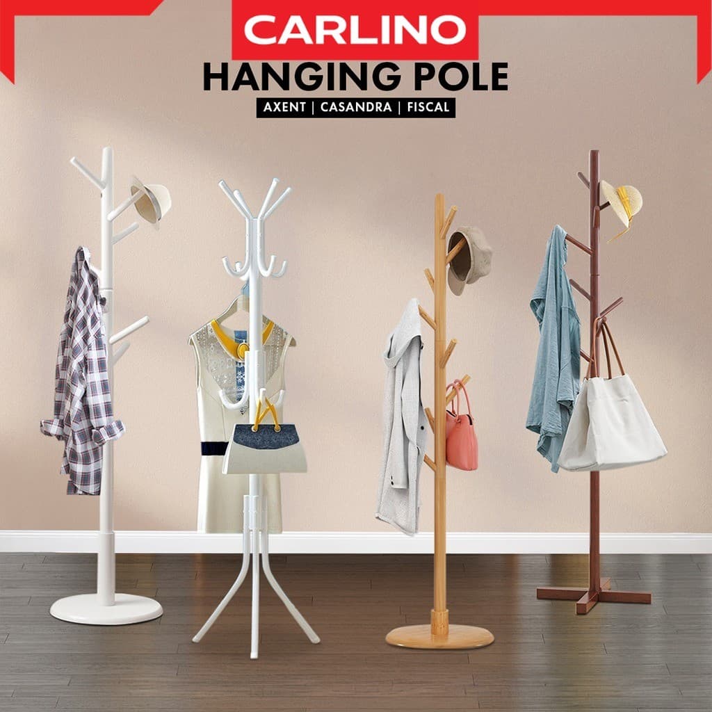Carlino: เสาแขวนผ้า ที่แขวนกระเป๋า ราวแขวนผ้า ไม้แขวนผ้าทรงต้นไม้ คุณภาพสูง อเนกประสงค์ Hanging Rack รูปที่ 1