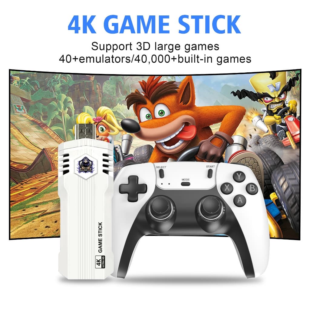 X2L เกมสติ๊ก HDMI 4K คอนโซลเกมย้อนยุคตัวควบคุมเกมบลูทูธ 64Gb ในตัวพร้อมเกม 40,000 เกมเชื่อมต่อกับเกมทีวี รูปที่ 1