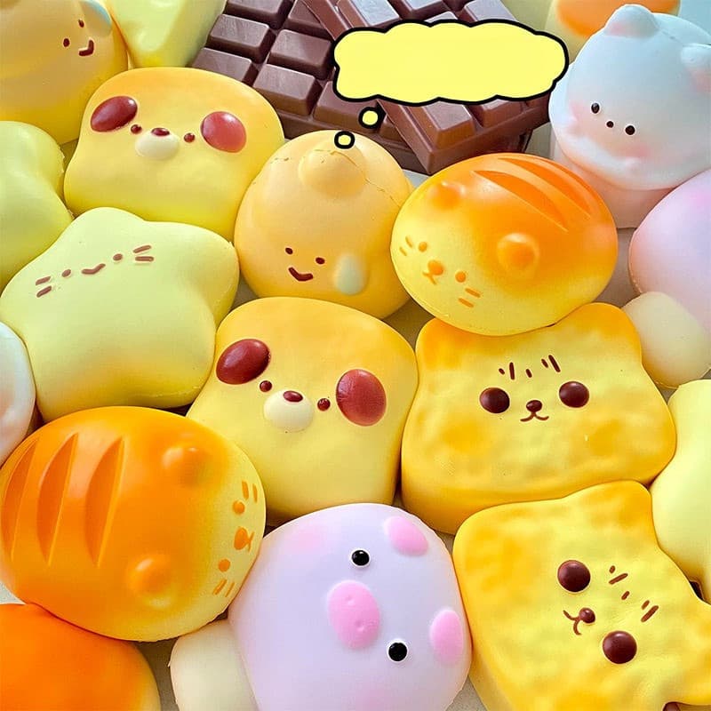 เบเกอรี่ช้า Rising Squishy ของเล่นขนมปังขนมเค้กบีบความเครียดบรรเทามือผ่อนคลายของขวัญ Soft Rebound