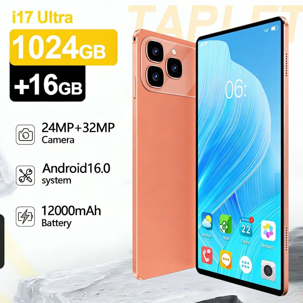 COD🚨แท็บเล็ต i17 Ultra 10 นิ้ว 16GB+1024GB แบต12000mAh กล้อง24MP+32MP Android16.0 4G บลูทูธ สมาร์ทแท็บเล็ต รูปที่ 1