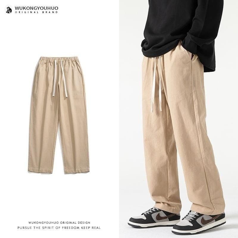 ️Proman ️เสื้อผ้าแฟชั่นผู้ชาย กางเกงขายาวสไตล์เกาหลี สไตล์มินิมอลสีบริสุทธิ์ ระบายอากาศได้ดีและสะดวกสบาย รูปที่ 1