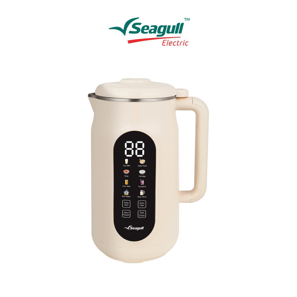 Seagull เครื่องทำน้ำเต้าหู้ 1.2 ลิตร (ครีม) Soy Milk Maker 8 in 1 เครื่องปั่นน้ำเต้าหู้ เครื่องทำนมธัญพืช…