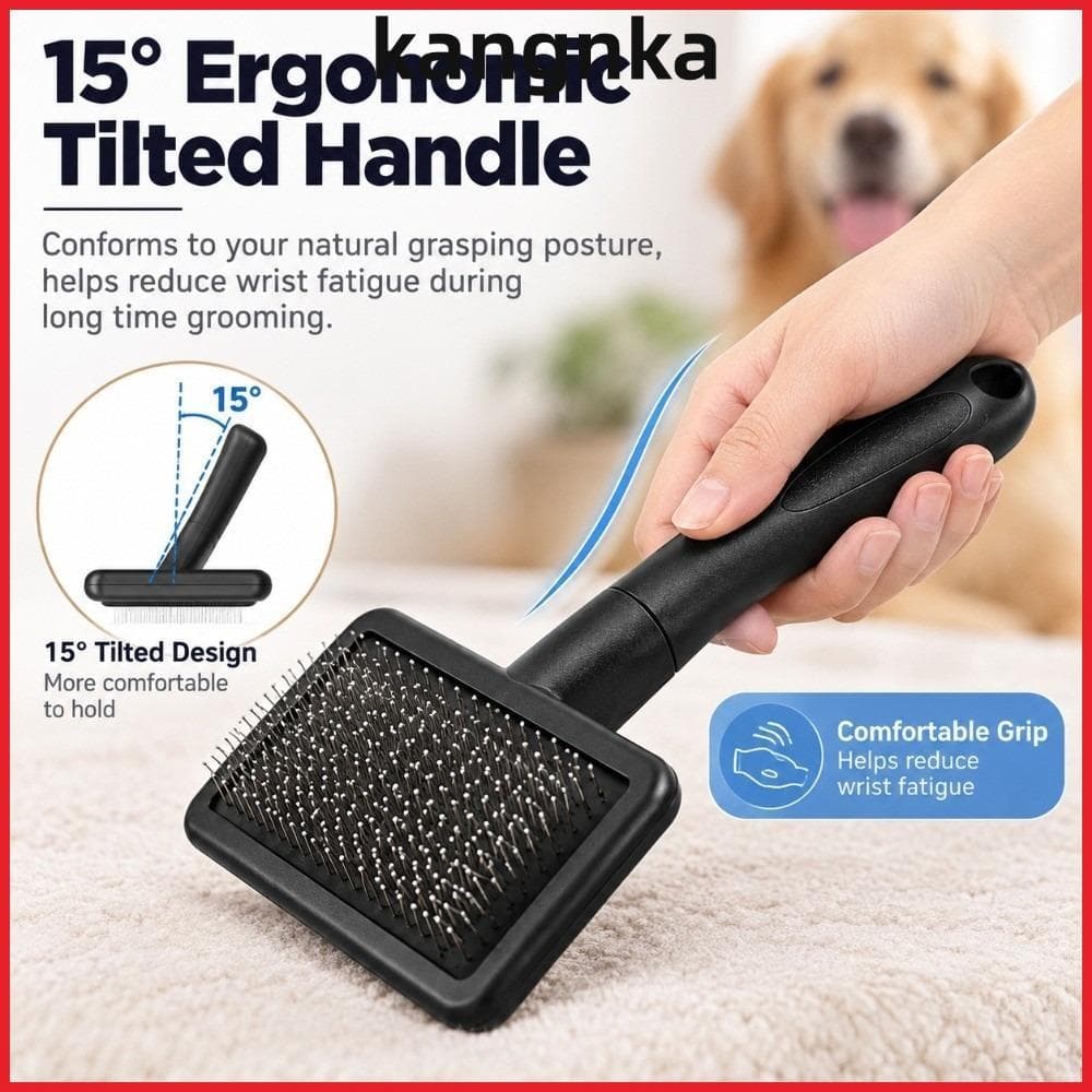 KANGNKA แปรงเลื่อนสัตว์เลี้ยง, Undercoat Rake ลบเสื่อ Tangrs แปรงกรูมมิ่งสัตว์เลี้ยง,… รูปที่ 1