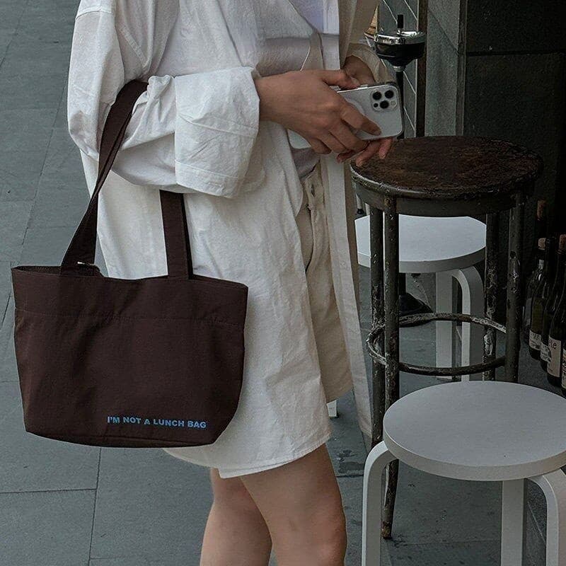 แฟชั่น Simple All-Match แบบพกพาไหล่เดียวกระเป๋าใต้วงแขนขนาดเล็กขนาดใหญ่-ความจุ Commuter กระเป๋าผ้า Tote Bag รูปที่ 1