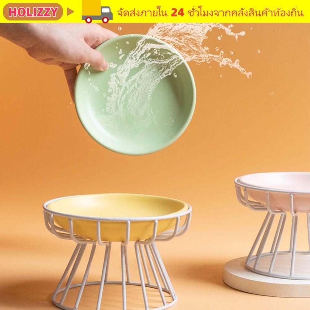 ถือว่า ชามอาหารแมว, เซรามิกยกสัตว์เลี้ยงคอป้องกันชามสัตว์เลี้ยง, ชามขนมสัตว์เลี้ยงล้างทําความสะอาดได้ให้อาหารส… รูปที่ 1