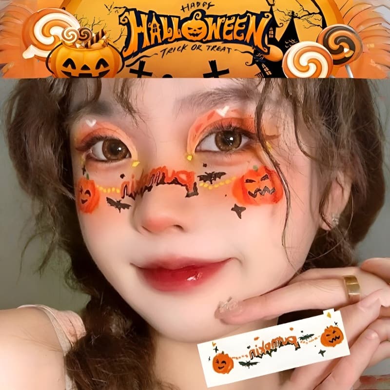 💥💥สติ๊กเกอร์แต่งหน้าสำหรับวันฮาโลวีน สติ๊กเกอร์รอยสักฮาโลวีน สติกเกอร์ สำหรับแต่งหน้าเทศกาล สติกเกอร์… รูปที่ 1