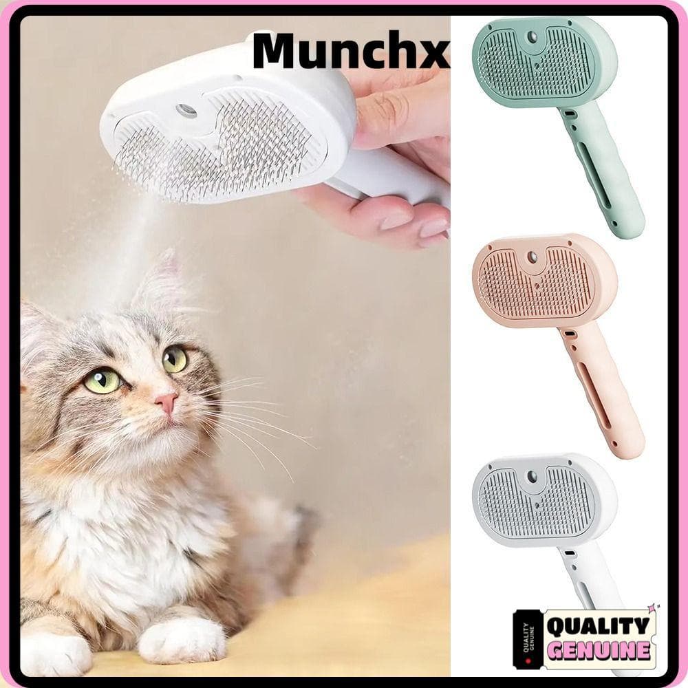 MUNCHX หวีกําจัดขน, ชาร์จ USB ในตัว Mist Humidifier หวีสเปรย์สัตว์เลี้ยง,… รูปที่ 1