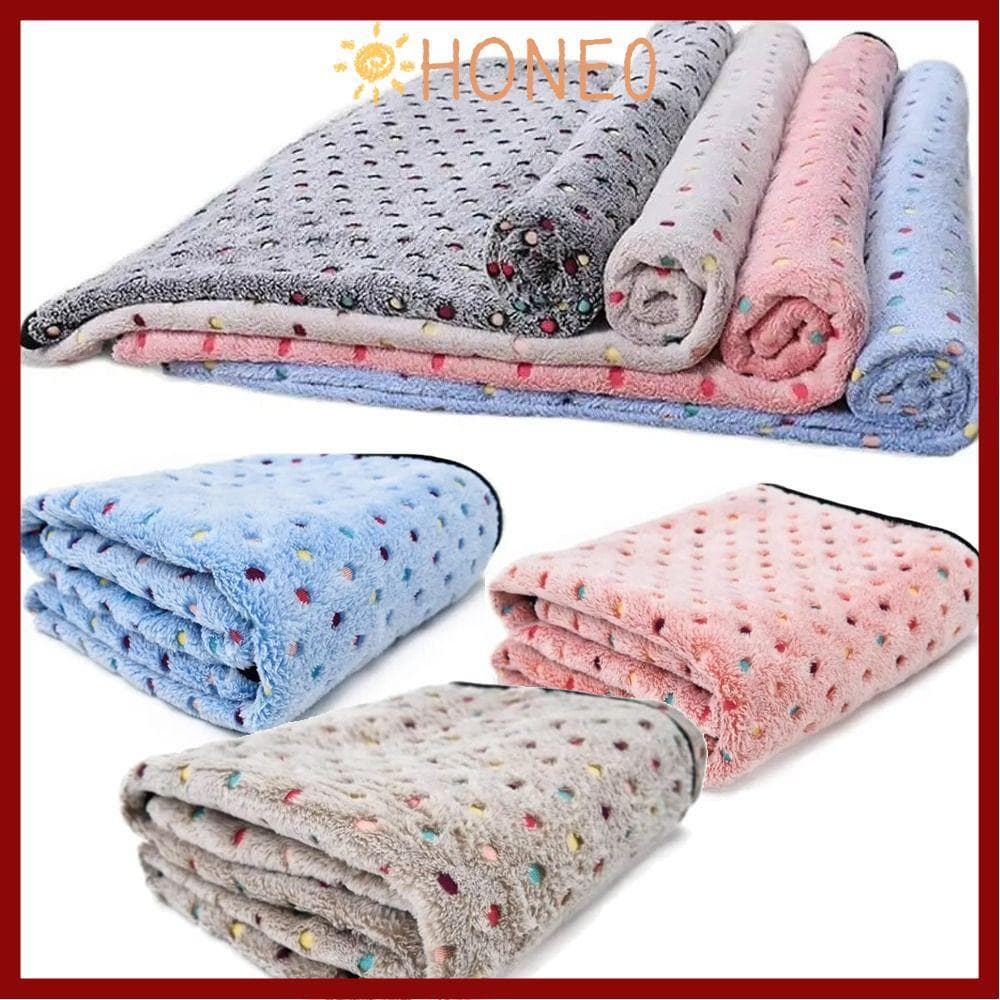 ผ้าห่มเตียงสัตว์เลี้ยง HONE ลายจุดน่ารัก ผ้าห่มสัตว์เลี้ยงหุ้มฉนวนอุ่นแสนสบาย… รูปที่ 1