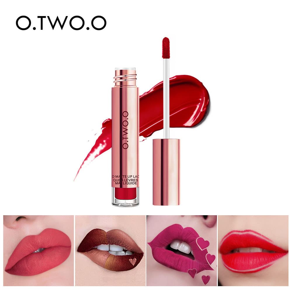 O.TWO.O ลิปกลอสเนื้อแมตต์ไม่ติดแก้ว เบอร์ 9993 ลิปกลอสแมตต์ติดทนไม่หลุด สูตรลิปน้ำเนื้อแมตต์ แต่งหน้า 12 สี… รูปที่ 1