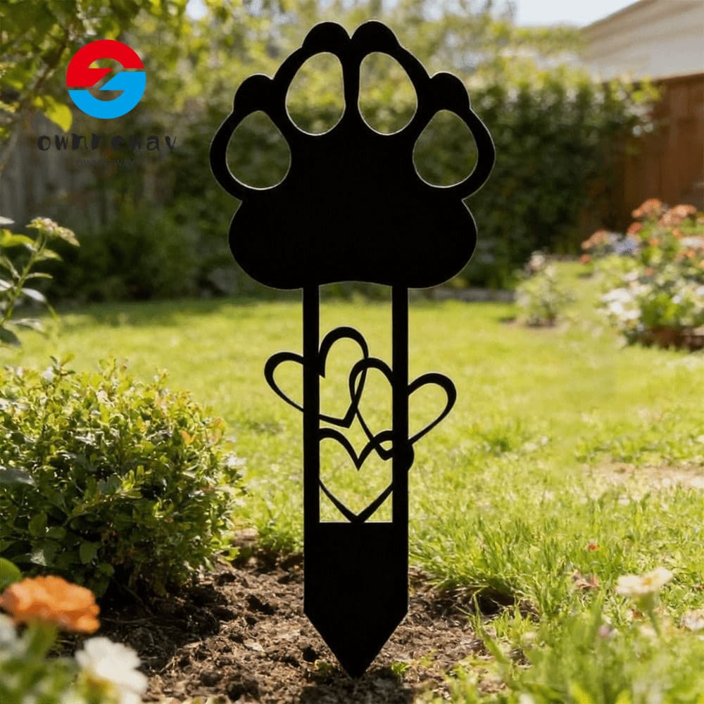 OWNNEPH สัตว์เลี้ยงสุนัข Grave Marker, คุณภาพพรีเมี่ยมทนทานเหล็กคาร์บอนสัตว์เลี้ยง Cemetery Stake,… รูปที่ 1