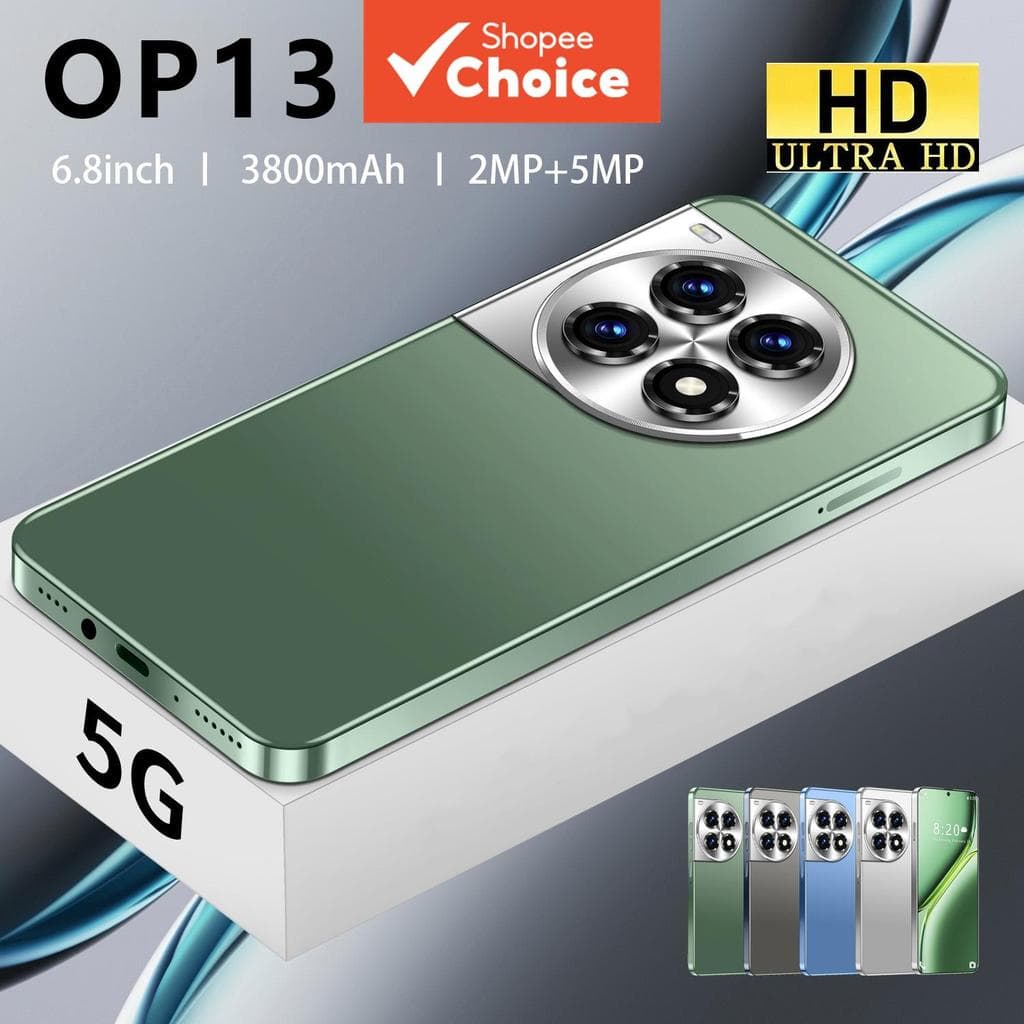 OP13 HD หน้าจอขนาดใหญ่ 5G Smatphone 3GB + 32GB Storage Dual SIM โทรศัพท์มือถือ Face Recognition… รูปที่ 1