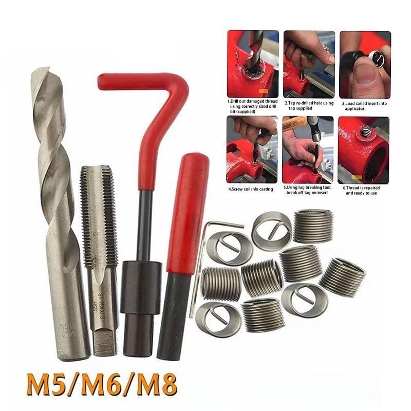 MULINHE 30 ชิ้นเมตริกซ่อมใส่ชุด M5 M6 M8 รถ Pro Coil เครื่องมือ M8 * 0.8 Thread ซ่อม TH รูปที่ 1
