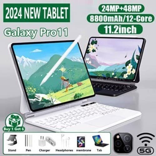 แท็บเล็ต สเปคแท้100% Tablet 11.6inch จอใหญ่ 5G แท็บเล็ต รองรับ2ซิม WiFi แกะ16GB รอม512GB หลักสูตรออนไลน์ รูปที่ 1
