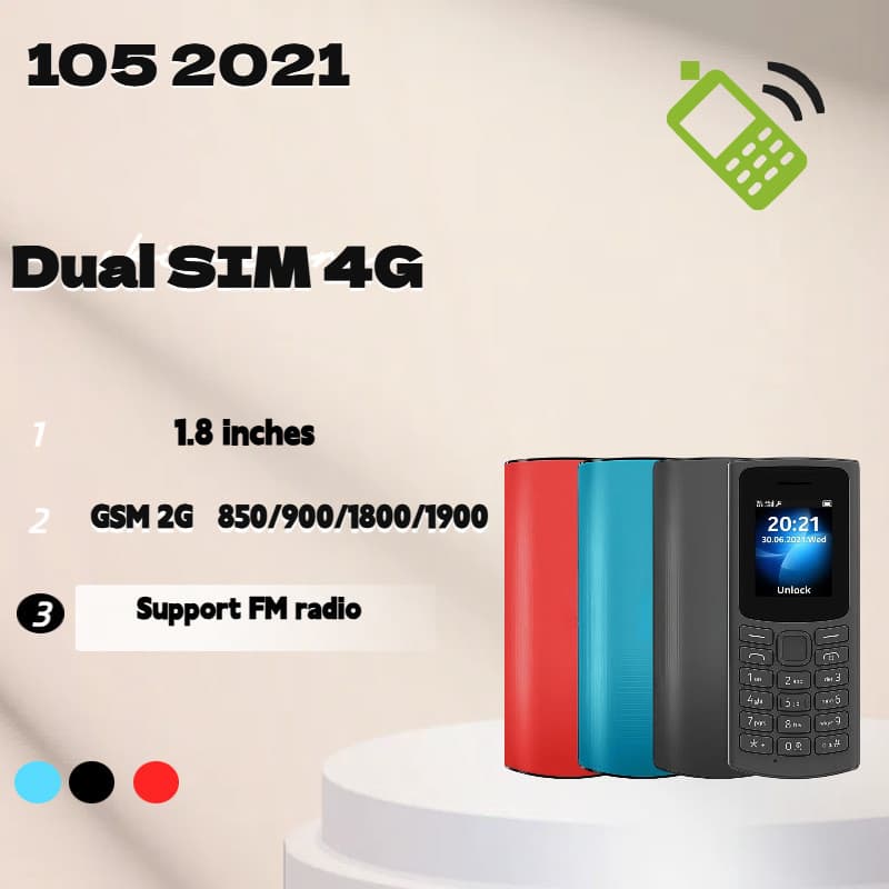 โทรศัพท์มือถือ 105 2021 Non-Smartphone 4G Full Netcom ปุ่มตรงผู้สูงอายุ Dual Card โทรศัพท์มือถือ TFOC รูปที่ 1