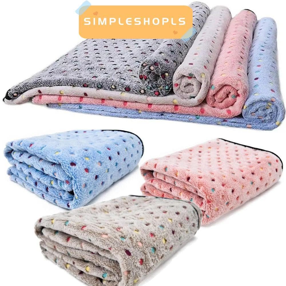 SIMPLESHOPLS ผ้าห่มเตียงสัตว์เลี้ยง, ผ้าห่มสัตว์เลี้ยงหุ้มฉนวนลายจุดน่ารักนุ่มเป็นพิเศษ,… รูปที่ 1