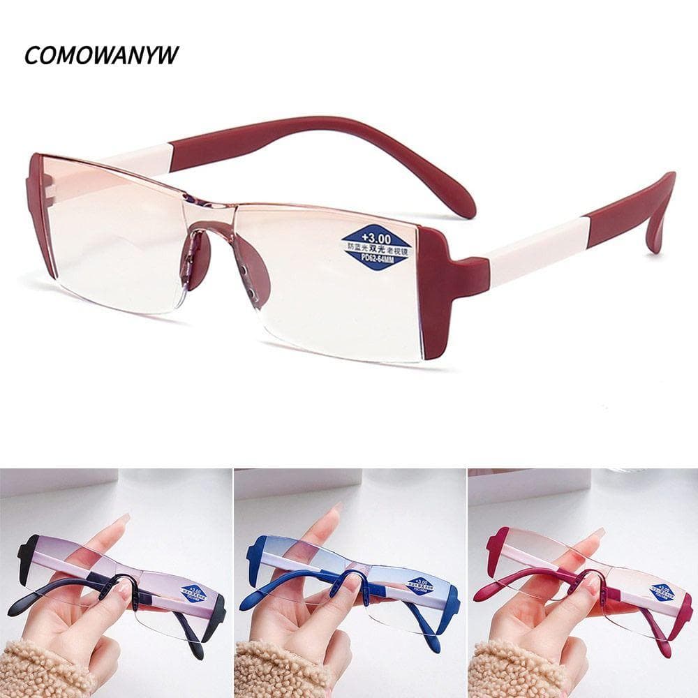 KOWANYW แว่นอ่านหนังสือ, Anti Glare เลนส์เรซิ่นสายตายาวแว่นตา,นาฬิกาคอมพิวเตอร์ทีวี Anti Blue Light… รูปที่ 1