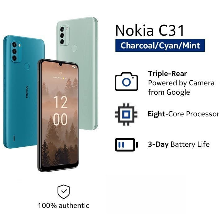 Nokia C31 128GB/64GB ROM + โทรศัพท์มือถือ RAM 4GB | สมาร์ทโฟน 4G LTE ขนาด 6.75 นิ้ว 5050mah ใช้สมาร์ทโฟน 4G… รูปที่ 1