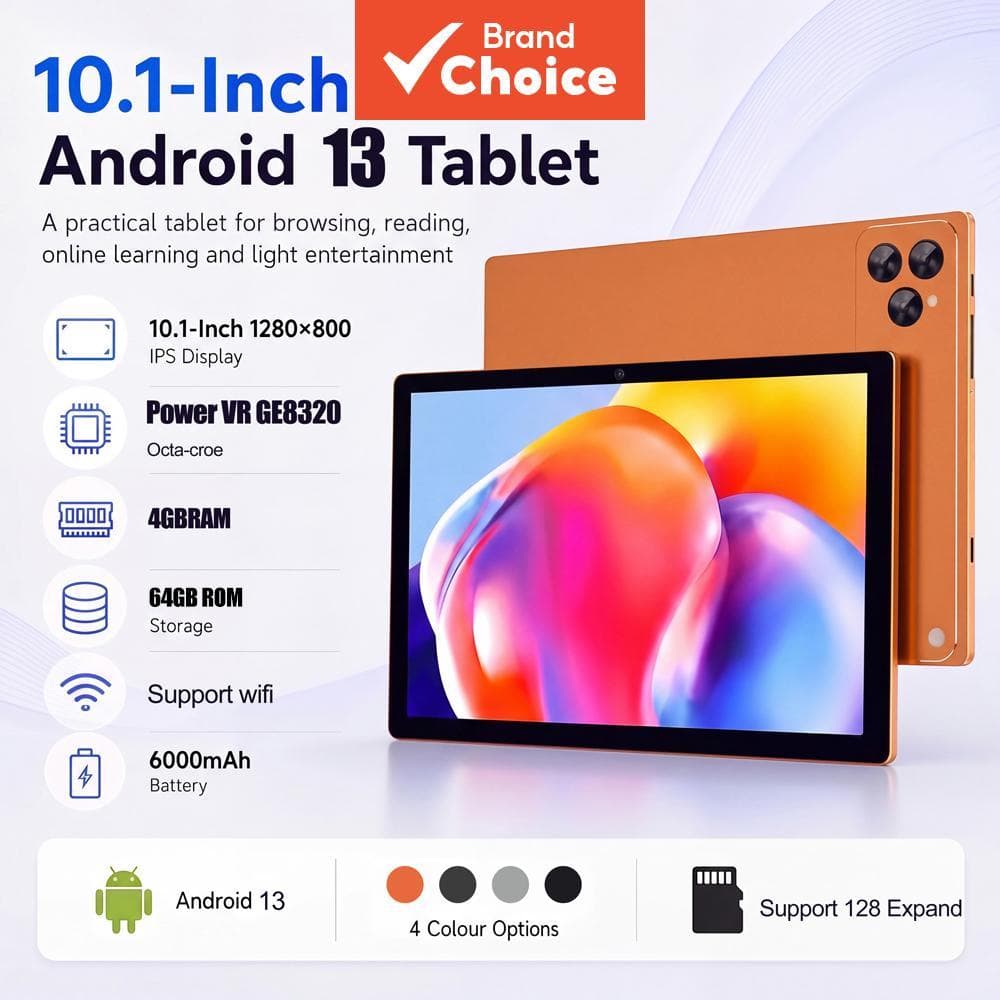 แท็บเล็ตอัจฉริยะขนาด 10.1 นิ้ว ระบบปฏิบัติการ Android 13 รองรับเครือข่ายโทรศัพท์มือถือ ฟังก์ชันขยายการ์ด TF… รูปที่ 1