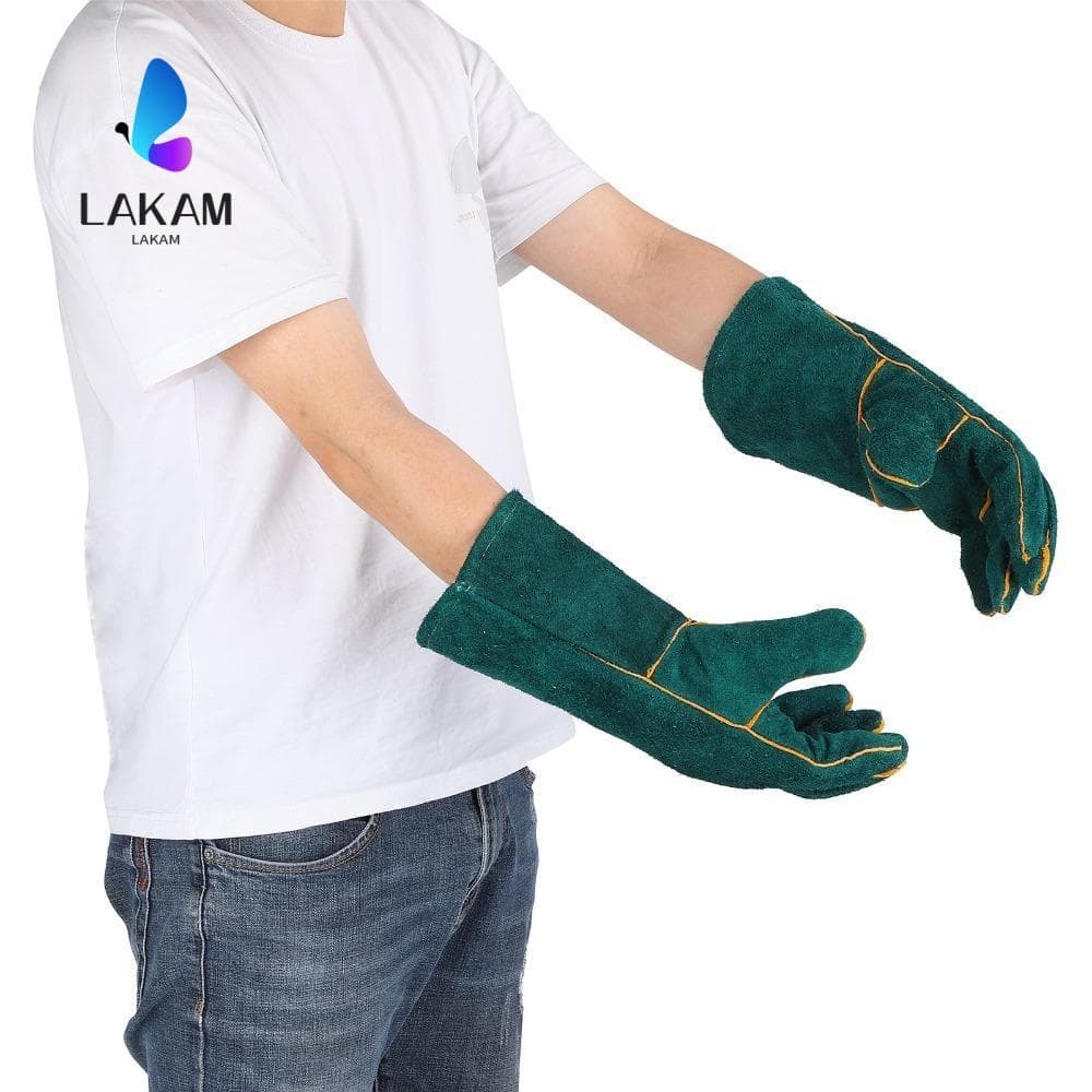 LAKAM 2 pcs สัตว์ Handling ถุงมือ,แขนยาวหนาชั้นถุงมือป้องกันสัตว์เลี้ยง,ทุกวันสัตว์เลี้ยงปฏิสัมพันธ์ยืดหยุ่น… รูปที่ 1