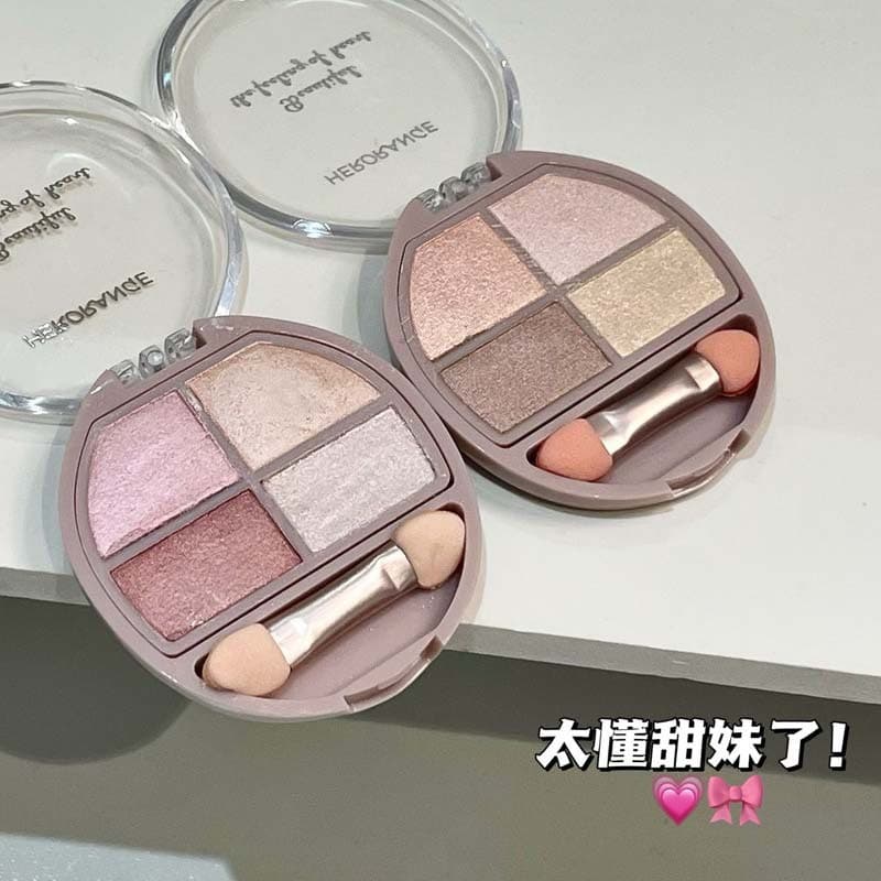HERORANGE พาเลทอายแชโดว์ 4 สี เนื้อแมทท์ กลิตเตอร์สีชมพู เขียนขอบตา ตกแต่งดวงตา ไฮไลท์ใต้ตา ตาเห็นผล… รูปที่ 1