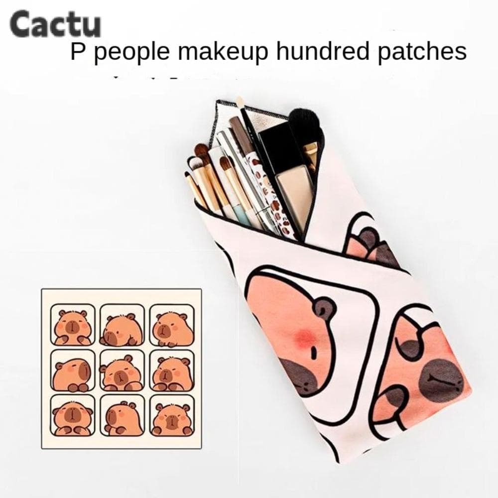 CACTU กระเป๋าเครื่องสําอางพับ,นํากลับมาใช้ใหม่ห่อรอบกระเป๋าผ้าห่อกล้อง,อุปกรณ์อุปกรณ์ถ่ายภาพคอมพิวเตอร์ดิจิตอล… รูปที่ 1