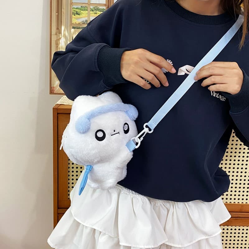 กระเป๋าการ์ตูนสร้างสรรค์ตุ๊กตาPlushกระเป๋าเป้สะพายหลังหนึ่งไหล่Crossbodyกระเป๋าสตรีStitch Painกระเป รูปที่ 1