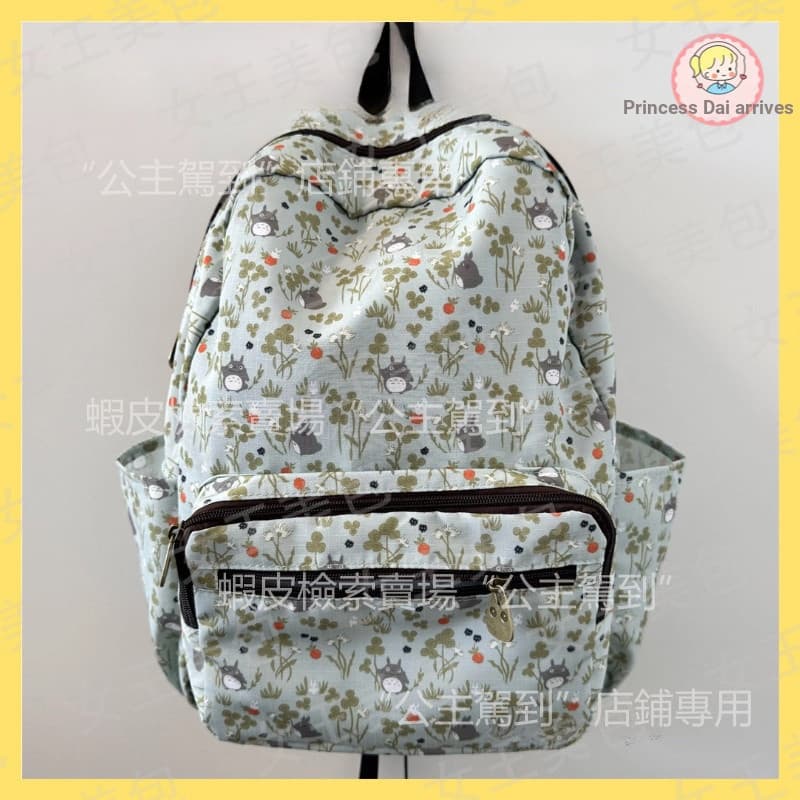 เพื่อนบ้านของฉันโทโร่โคลเวอร์เต็มพิมพ์เป้พับได้น้ําหนักเบาเป้เดินทางพักผ่อนความจุขนาดใหญ่เป้น่ารักนักเรียนกระเ… รูปที่ 1