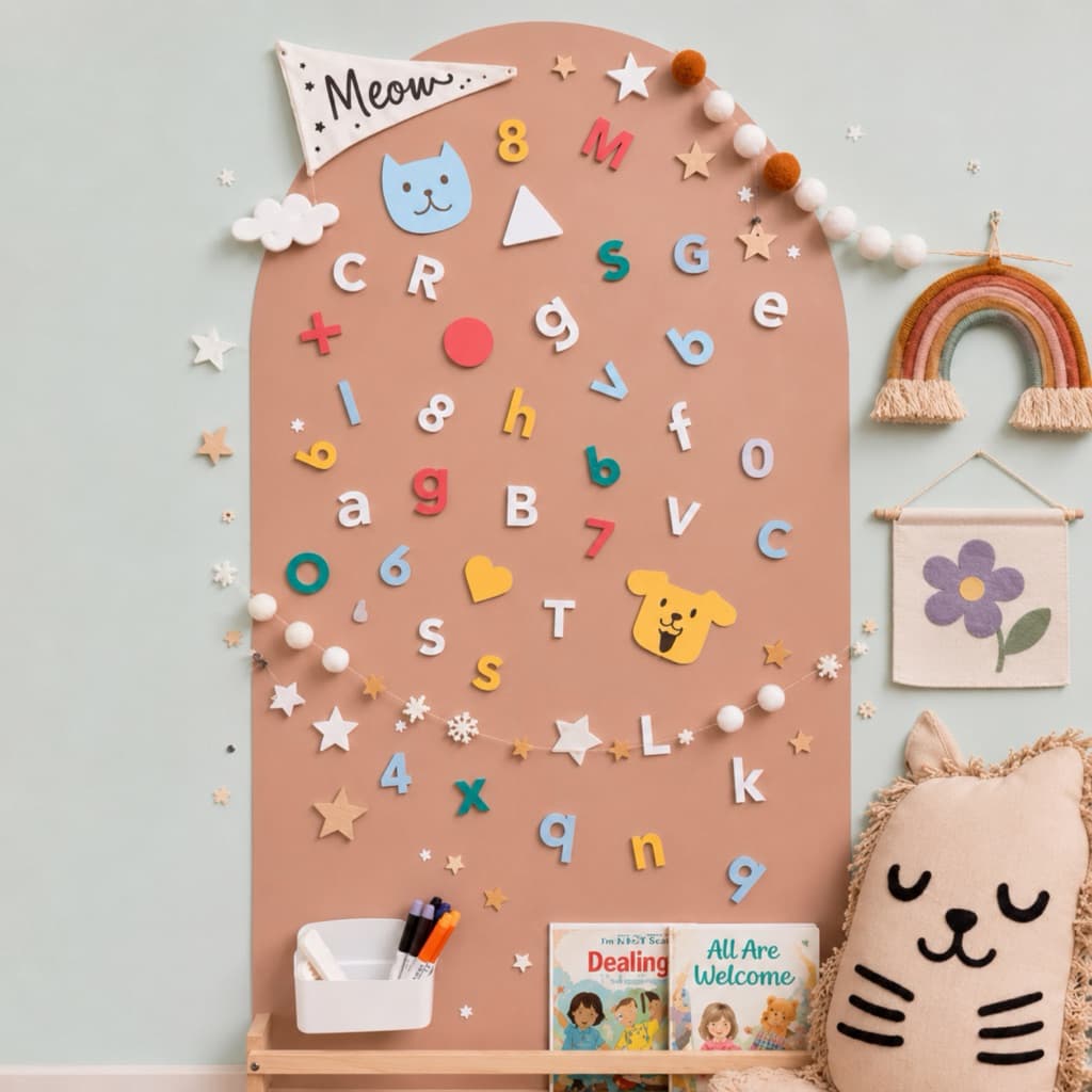 แผ่นแม่เหล็ก บอร์ดนิ่มแปะผนัง Luella Playwall วาดเขียน เรียนตัวอักษร บ้านสวย ลูกสมารถ รูปที่ 1