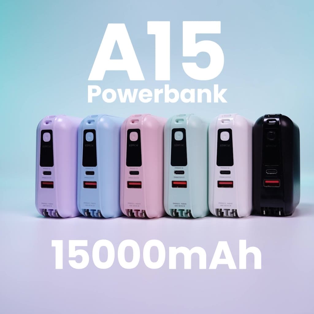 ACMIC W1501 Powerbank 15000mAh พาวเวอร์แบงค์ชาร์จเร็ว Fast Charge PD20W มีสายในตัว หน้าจอ LED