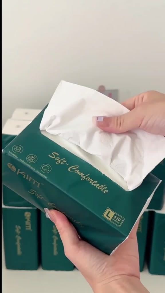 ทิชชู่KIM GB/T 20808 Air Cushion Soft Tissue 5 ชั้น 420 แผ่น ทิชชู่ยกแพ็คส่งฟรี