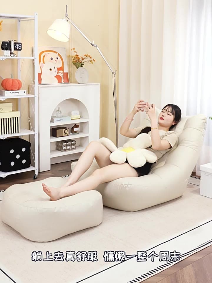 โซฟาขี้เกียจ Bean Bag บีนแบ็ก โซฟาหนอนผีเสื้อ พร้อมเม็ดโฟม กันน้ําได้ ถอดออกได้ เก้าอี้เลานจ์ บีนแบก