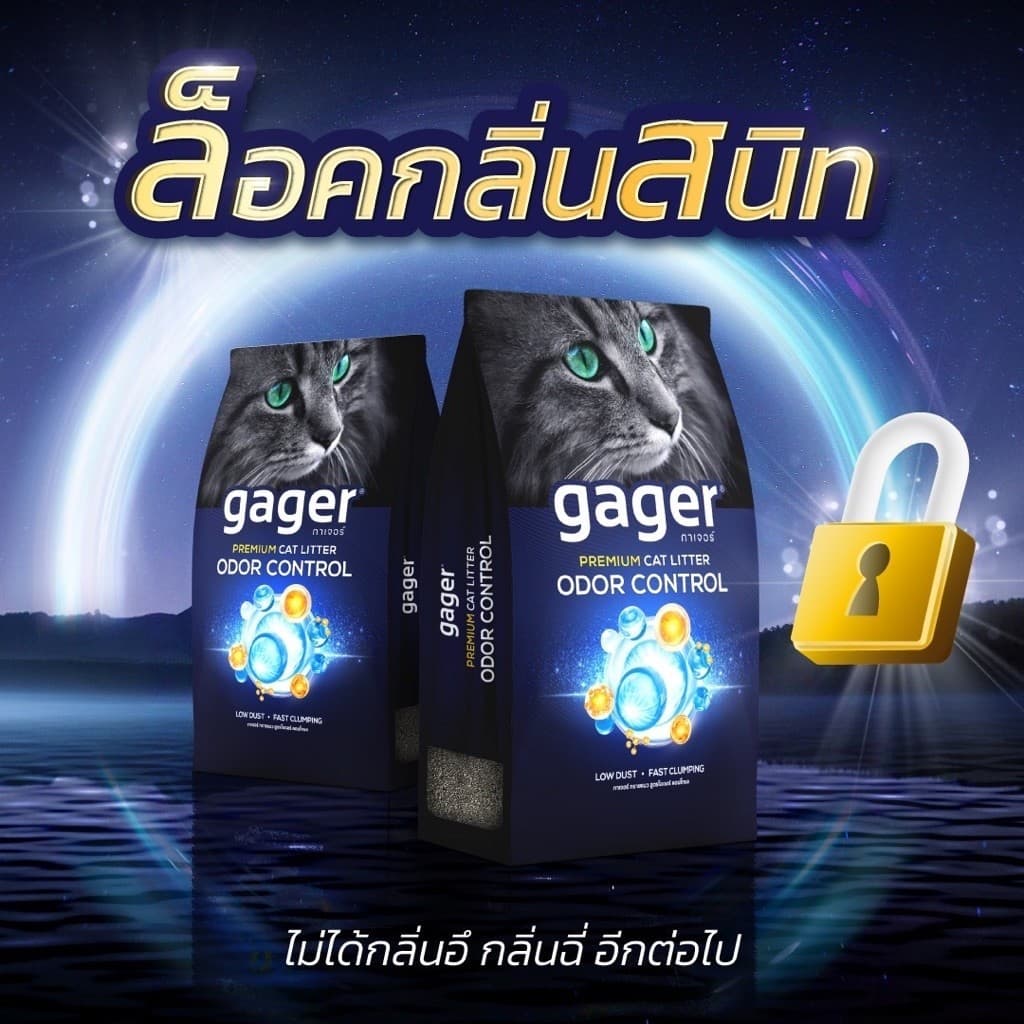 Gager (กาเจอร์) ทรายแมวเบนโทไนท์ Bentonite ทรายแมวเกรดพรีเมียม ทรายแมวกาเจอร์ (10กิโล2ถุง) รูปที่ 1