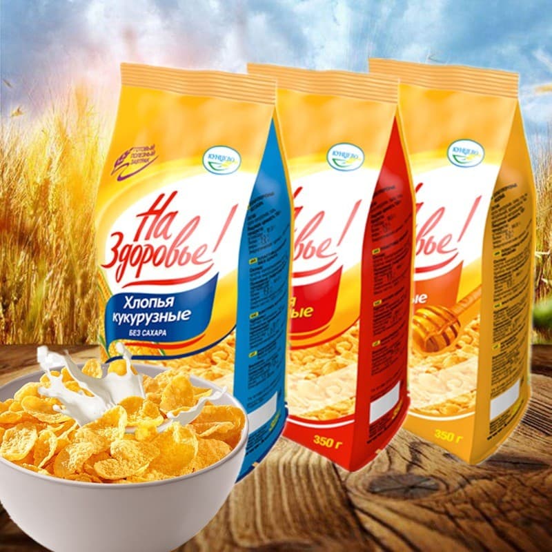 ข้าวโพดบดข้าวรัสเซียนำเข้าไม่มีน้ำตาลทราย ซีเรียลแห้งสำหรับรับประทานอาหารทดแทนมื้ออาหารเต็มรูปแบบอาหารเช้าอาหา… รูปที่ 1