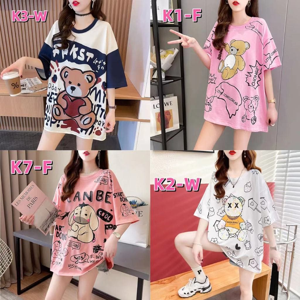 ️โครตฮิต ️ เสื้อพิมพ์ลายการ์ตูน ผ้ากีฬา Oversize อก 42 ยาว 29 พิมพ์ทั้งตัว ผ้าไมโครหรือผ้ากีฬา