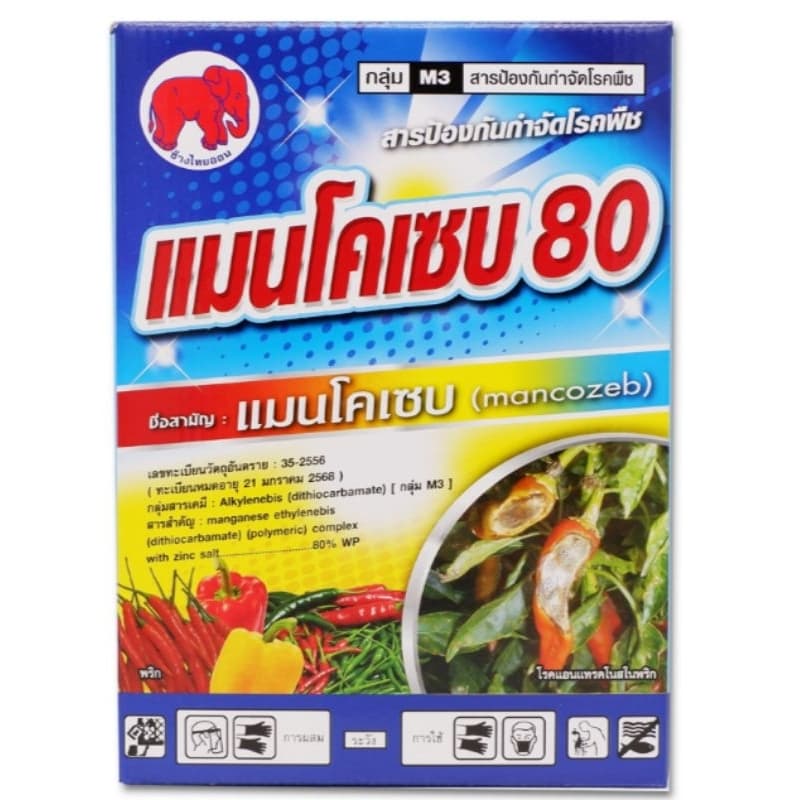 กำจัดรา โรคแอนแทรคโนส แมนโคเซบ 80 สารกลุ่ม Alkylenebis [ กลุ่ม M3 ] รูปที่ 1